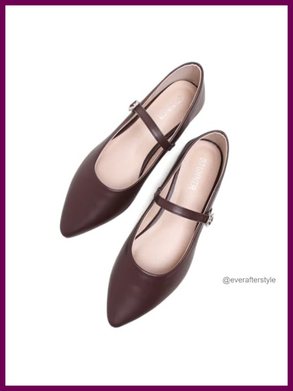 Women's Pointed Toe Leather Satin Mary Jane Flats with Bowtie Ankle Strap